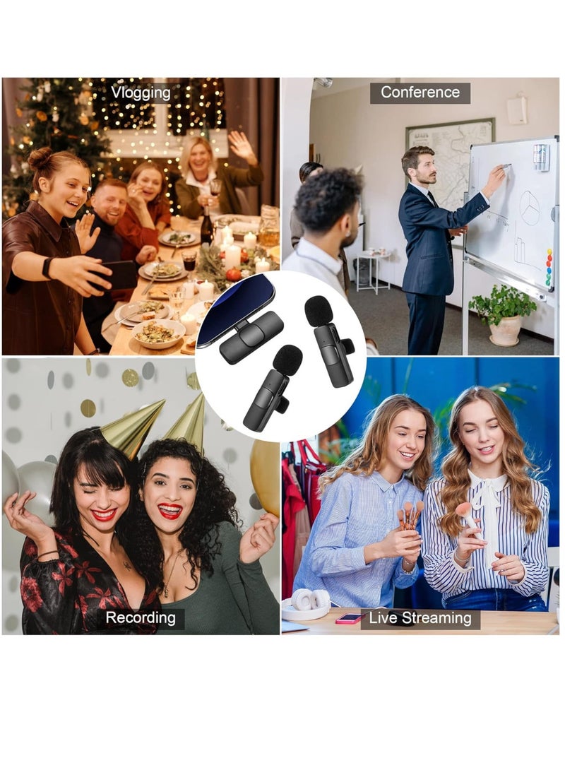 Wireless Microphone for Phone(USB-C), Dual Wireless Microphone for Video Recording, Live Stream, Vlog, YouTube, TikTok, Facebook, Zoom - Noise Reduction & Plug-Play(No Need App/Bluetooth) - Image 5