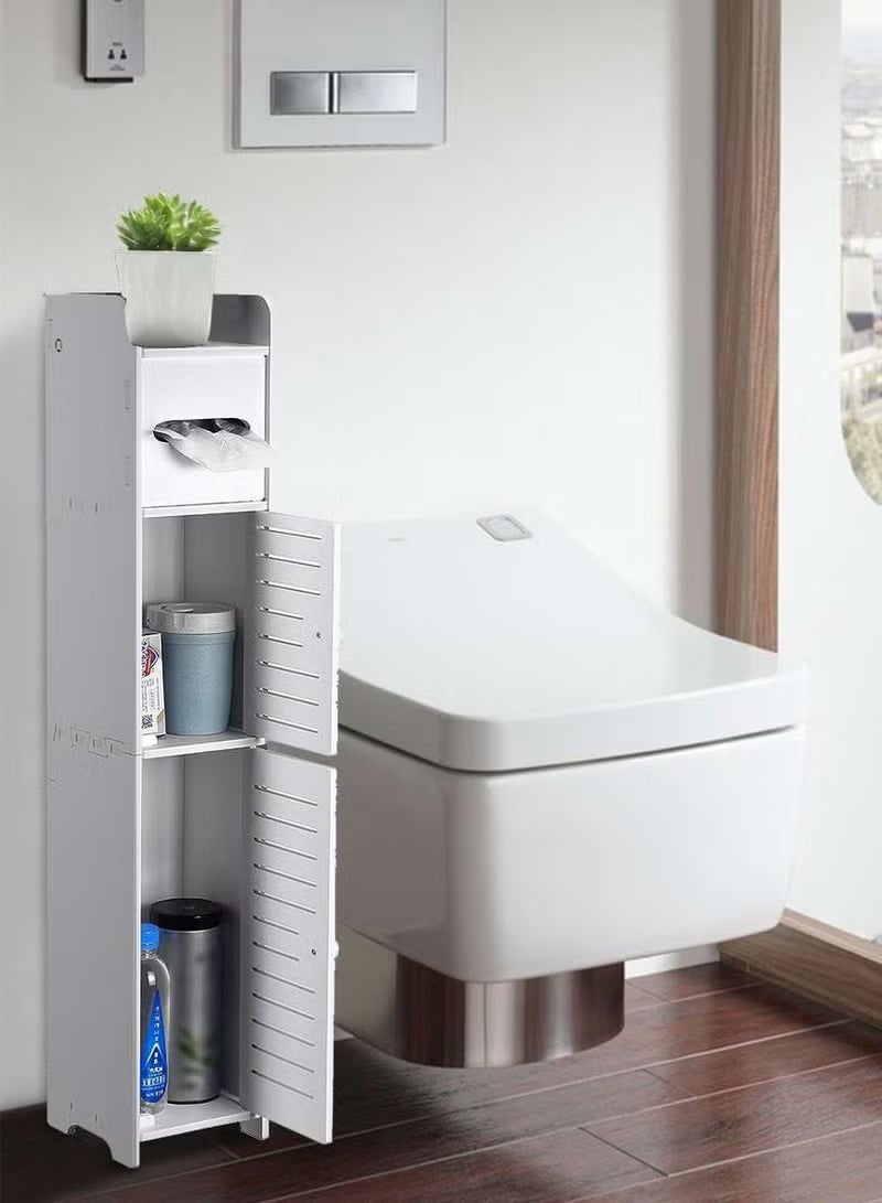 مقاومة للماء مجلس الوزراء الحمام تخزين الرف أرضية المنظم رف الوقوف مع أدراج الأنسجة - Image 2