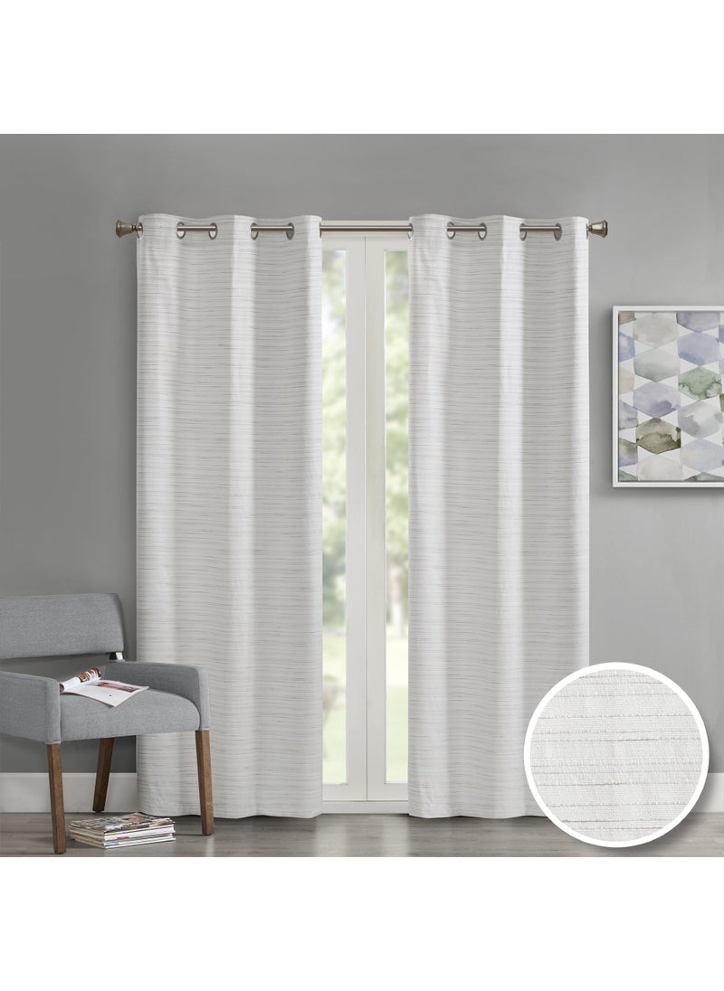 Comfort Spaces Comfort Spaces Grasscloth Room Darkening Window Curtain Pair  2 Pieces Panels Grommet Top Energy Efficient Saving Drapes for Living Room Bedroom and Dorm 40 W x 84 L White 