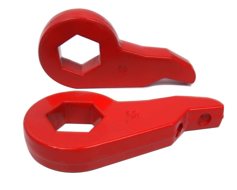 Elifecenter Forged Steel Torsion Bars Keys 13 inch Leveling Lift Compatible with 20012010 SilveradoSierra 25003500 2WD4WD 8Lug Red