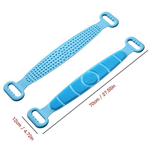 Easymart Silicone Body Bath Brush Long Silicone Body Back Scrubber Body Washer Unisex (Multicolor) - Image 2