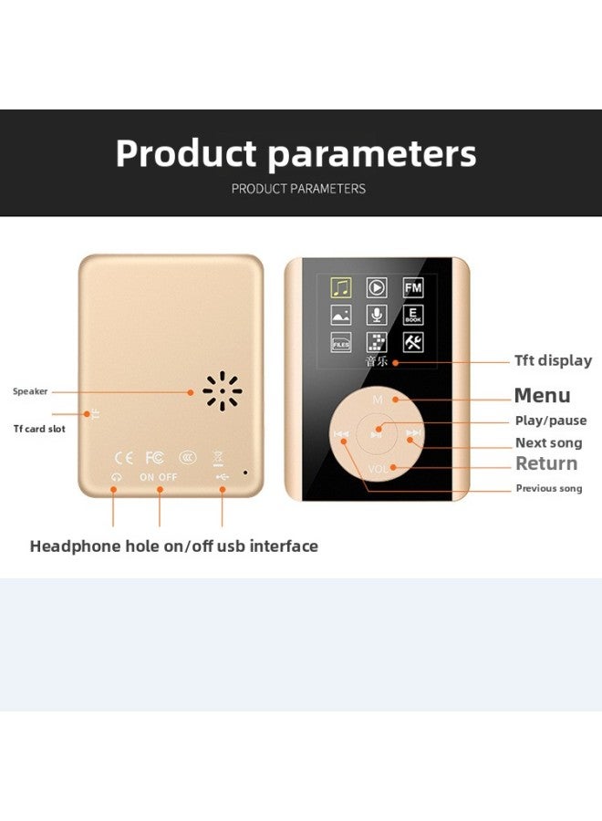 1.8 Inch Super Long Standby HD Video Player 2GB/4GB/8GB Multi-function Card MP4 Student Gift-Body Color:Rose Gold-Memory Capacity:2GB 【full Set】】 - Image 3