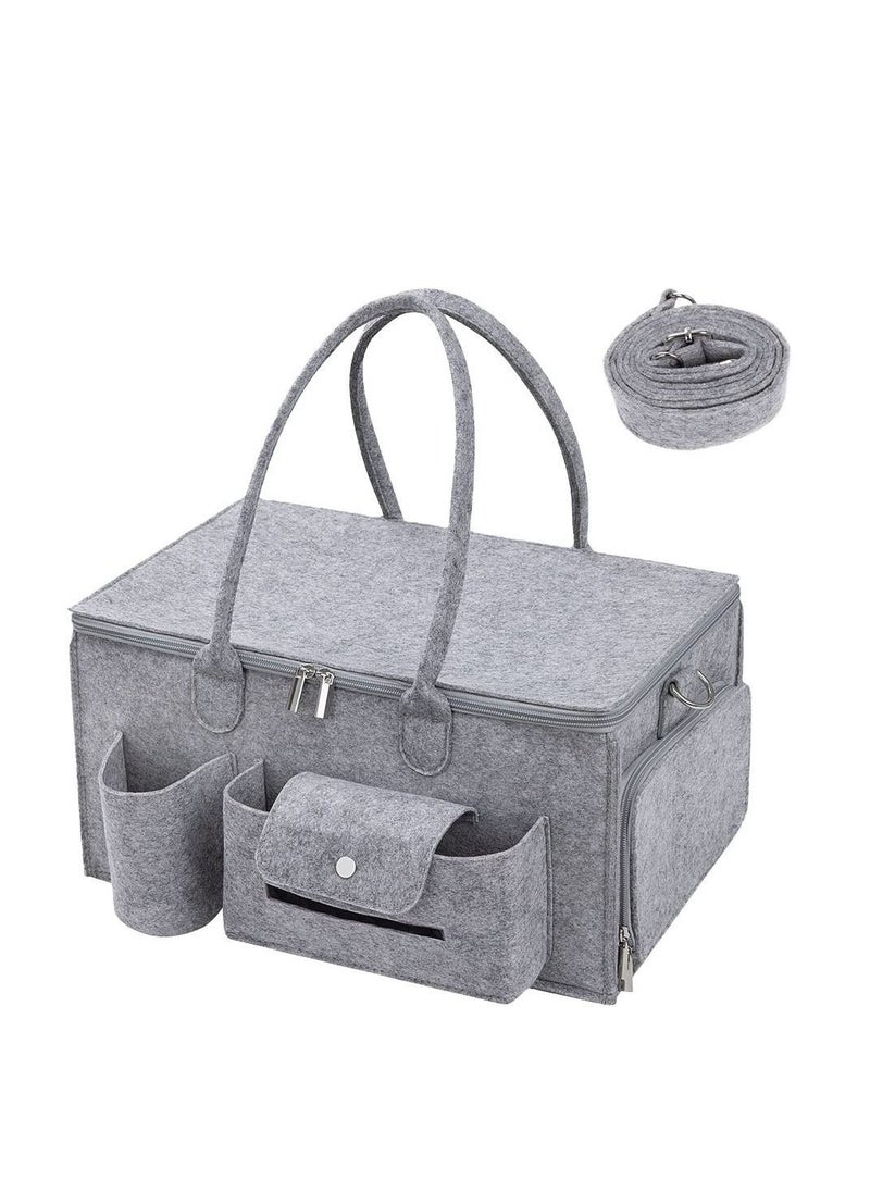 Generic Portable Multifunctional Baby Diaper storage box - Light Gray, Easy to Organize and Carry  - Image 1