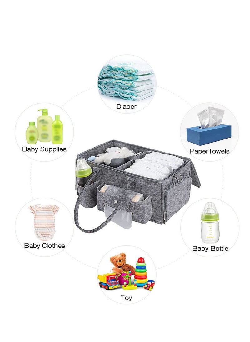 Generic Portable Multifunctional Baby Diaper storage box - Light Gray, Easy to Organize and Carry  - Image 3