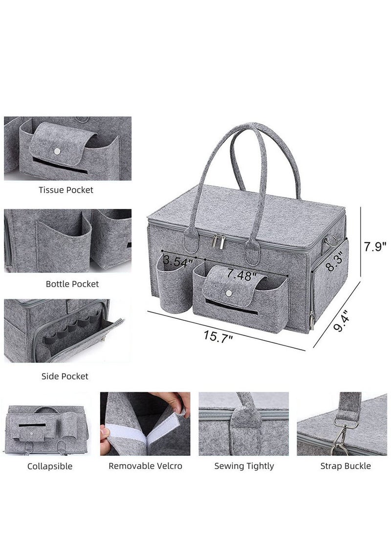 Generic Portable Multifunctional Baby Diaper storage box - Light Gray, Easy to Organize and Carry  - Image 4