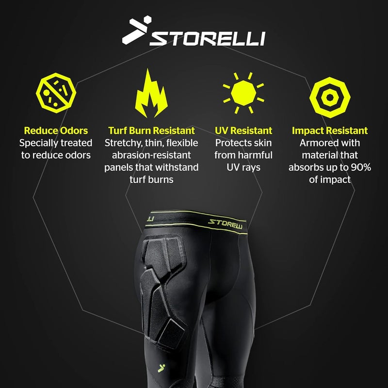 Storelli BodyShield Goalkeeper Leggings, Impact Protection & Turf Burn Resistance – SABR-Tex & NoBurn UHMWPE Knee Fabric - Image 2