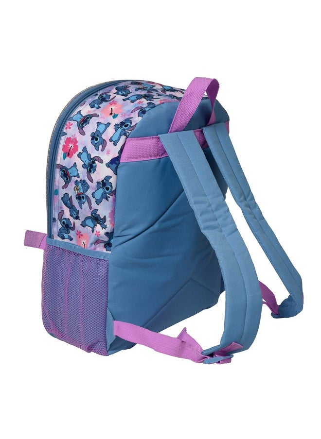 Disney Disney Lilo & Stitch Girls 4 Piece Backpack Set, Flip Sequin 16" School Bag with Front Zip Pocket, Blue  - Image 3