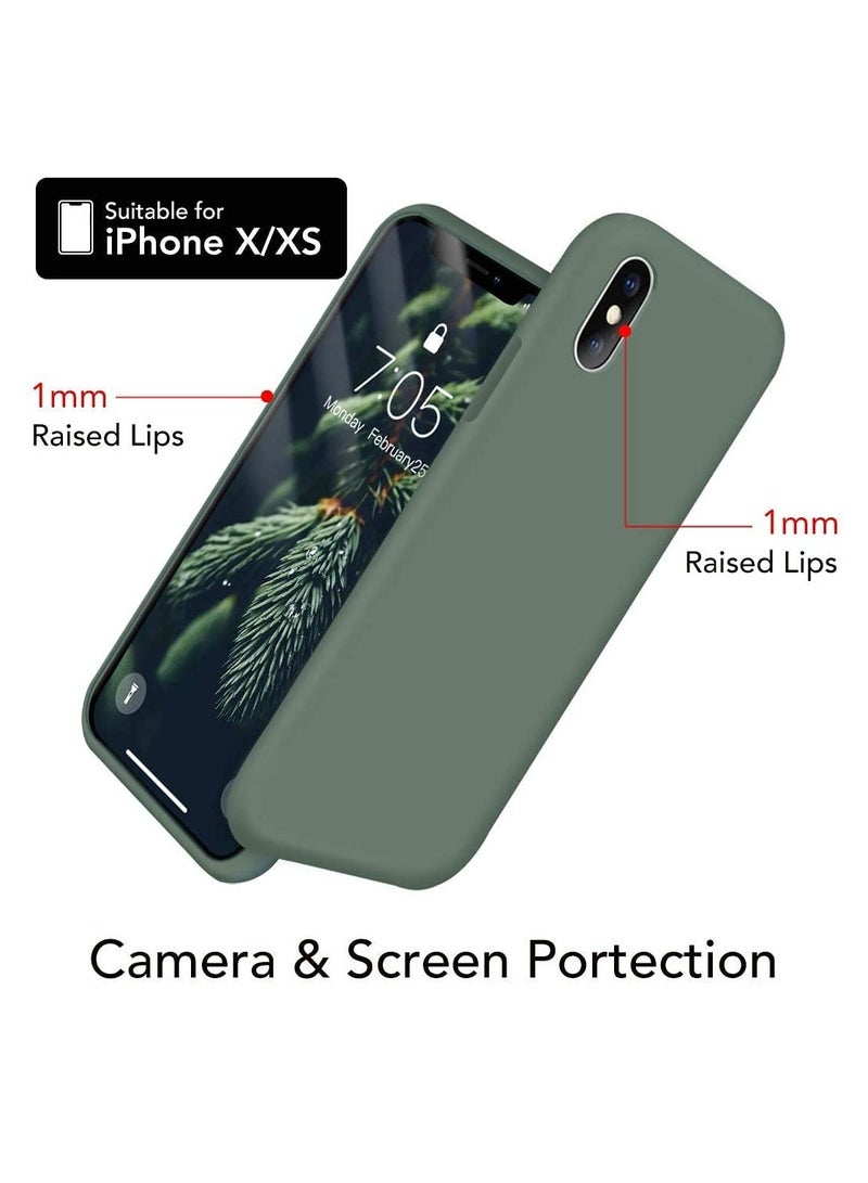 DUSALA iPhone X Case, iPhone XS Case,  Liquid Silicone Phone Case for iPhone X / XS 5.8 Inch, Colorful Silky-Soft Protective Cover (Green) - Image 3
