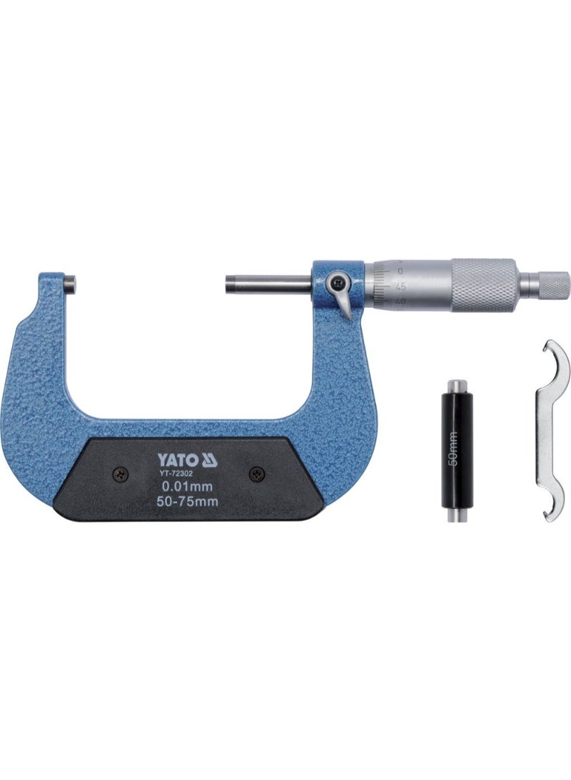 YATO Mechanical Micrometer 50-75mm in Plastic Case YT-72302