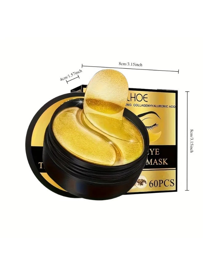 EELHOE 60pcs Unisex Adult Golden Eye Moisturizing Patches with Collagen & Hyaluronic Acid - Alcohol-Free Under-Eye Firming for All Light Beige Types, Hydrating Patches to & Achieve Firmer, Youthful-Looking Eye Area - Image 2