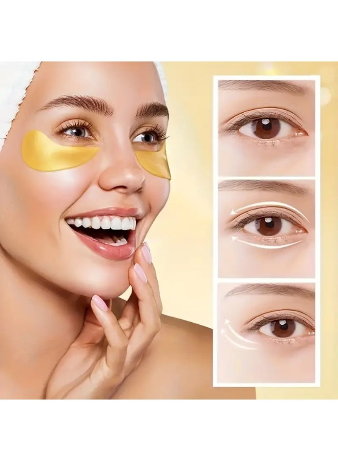 EELHOE 60pcs Unisex Adult Golden Eye Moisturizing Patches with Collagen & Hyaluronic Acid - Alcohol-Free Under-Eye Firming for All Light Beige Types, Hydrating Patches to & Achieve Firmer, Youthful-Looking Eye Area - Image 4