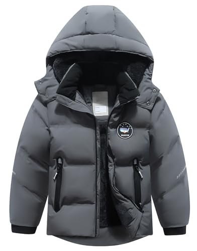 BYLESIN Kids Boy's Winter Coat Fleece Lined Waterproof Jacket Puffy Cotton Coat Thick Hooded Down Outdoor Coats - Image 1