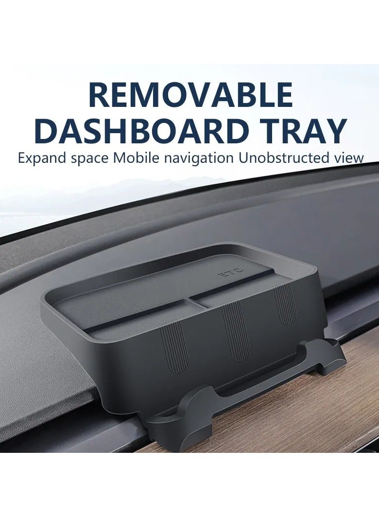 AROAQ For Tesla Model 3/Y Dashboard Storage Box Silicone Glasses Panel Key Tray Auto Center Console Holder Removable Case 2023 inter - Image 3