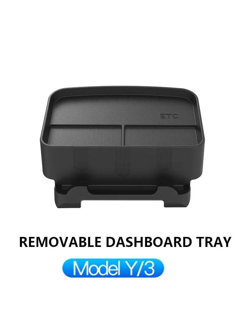 AROAQ For Tesla Model 3/Y Dashboard Storage Box Silicone Glasses Panel Key Tray Auto Center Console Holder Removable Case 2023 inter - Image 4