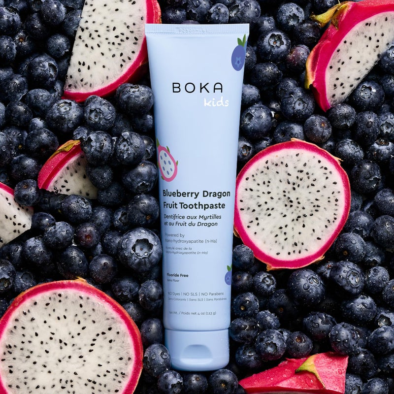 Boka Fluoride Free Toothpaste Nano Hydroxyapatite Toothpaste - Blueberry Dragon Fruit Flavor, 4 oz 1Pk US Manufactured - Image 2