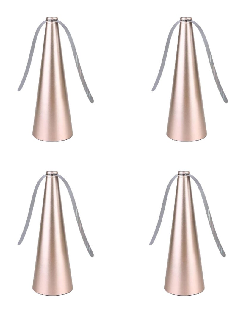 Tables Fly Repellent for Outdoor Bug Multi-Functional Battery Automatic Fly Repellent Fan Gold 8.2X8.2X24CM (Pack Of -4)