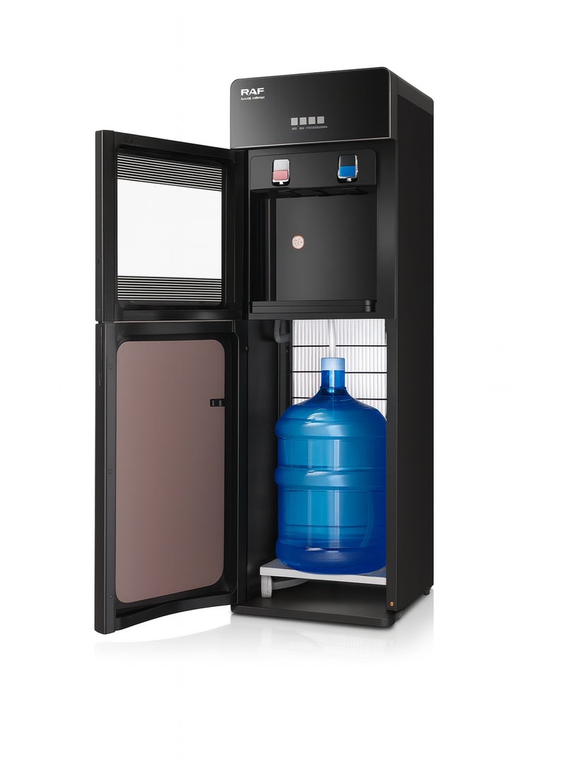 آر إيه أف موزع مياه RAF - تسخين وتبريد سريع بقوة 645 واط، سعة 4 لترات ساخنة + 1 لتر بارد، تصميم تحميل سفلي، تشغيل منخفض الضوضاء، تحكم مزدوج في درجة الحرارة للاستخدام المنزلي والمكتبي - Image 1