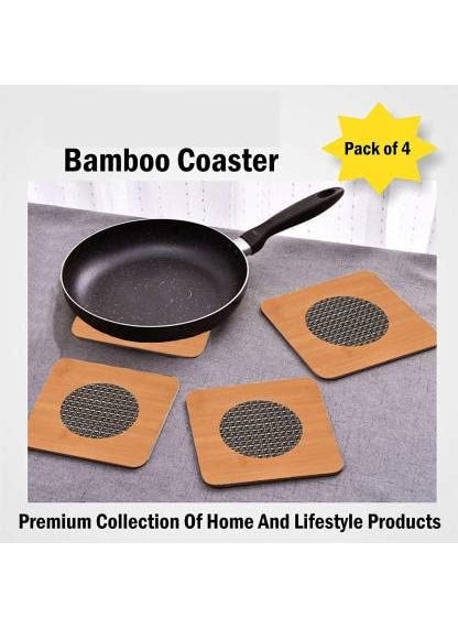 Pass Pass passpass Wooden Square Coffee Tea Cup Coasters Heat Insulation Table Pad,Small Square (Set of 4)  - Image 4