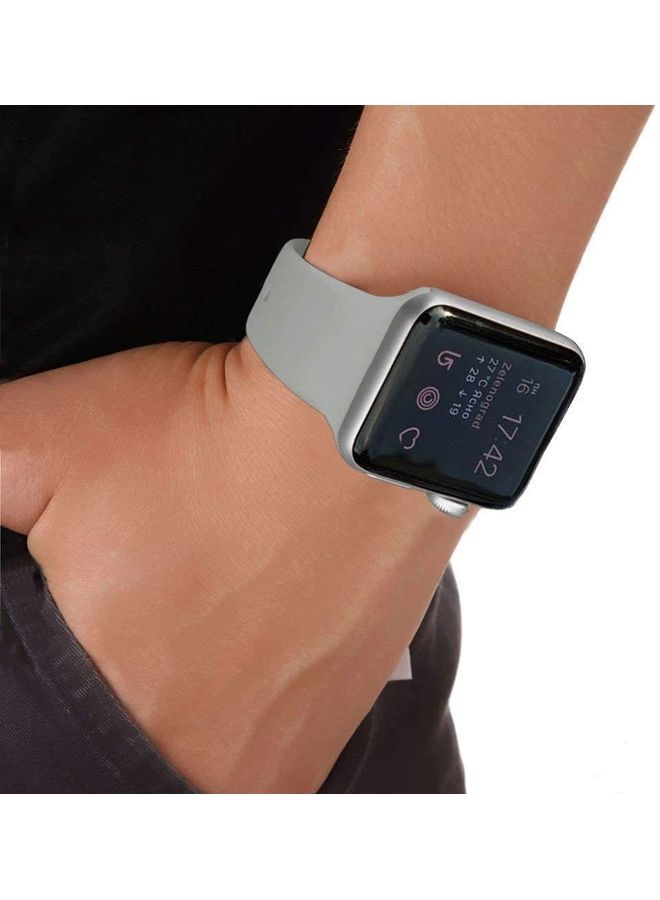 ICS Replacement Silicone Strap For Apple Smartwatch 38-40mm Grey - Image 2