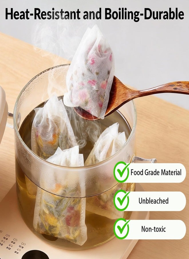 Mkobon 300 Pcs Disposable Tea Bags for Loose Leaf Tea, Unbleached Food-grade Tea Filter Sachets with Drawstring, Empty Tea Infuser Bag for Coffee, Herbs, Spices (3.54" x 2.75") - Image 4