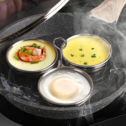 Kosmosta Stainless Steel Egg Poacher, Perfect Poached Egg Maker, Round Egg Cooker Rings For Breakfast Cooking Tool 3 Poached Egg Cups - Image 5