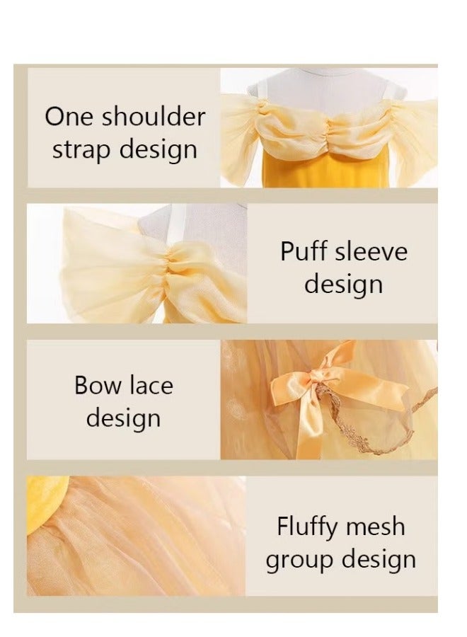 ميكسد الأميرة اللباس ، فستان الأميرة فتاة أنيقة ، رائع الأميرة توتو الكتف تصميم السباغيتي ، مصنوعة من ألياف البوليستر تنفس لينة ، ومناسبة جدا للحزب ، 120cm - Image 2