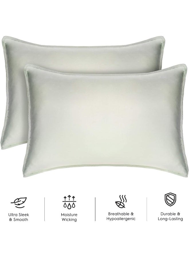 TAFTS Bamboo Duvet Cover Set, King Size - 100% Bamboo Viscose Duvet Set - 400TC Bamboo Duvet & 2 Pillow Shams - 3 Pieces - Silk Feel, Cooling, Anti-Static (Sage Green)  - Image 4