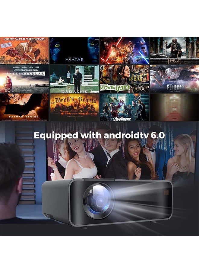 Bukela Mini Portable 4K Projector,1080P Projector 450 ANSI with 5G WIFI and Bluetooth 5.0, 200 '' outdoor and home theater movie projector, compatible with TV Stick/Phone/PS5/TV/Laptop/iOS,Android  - Image 3