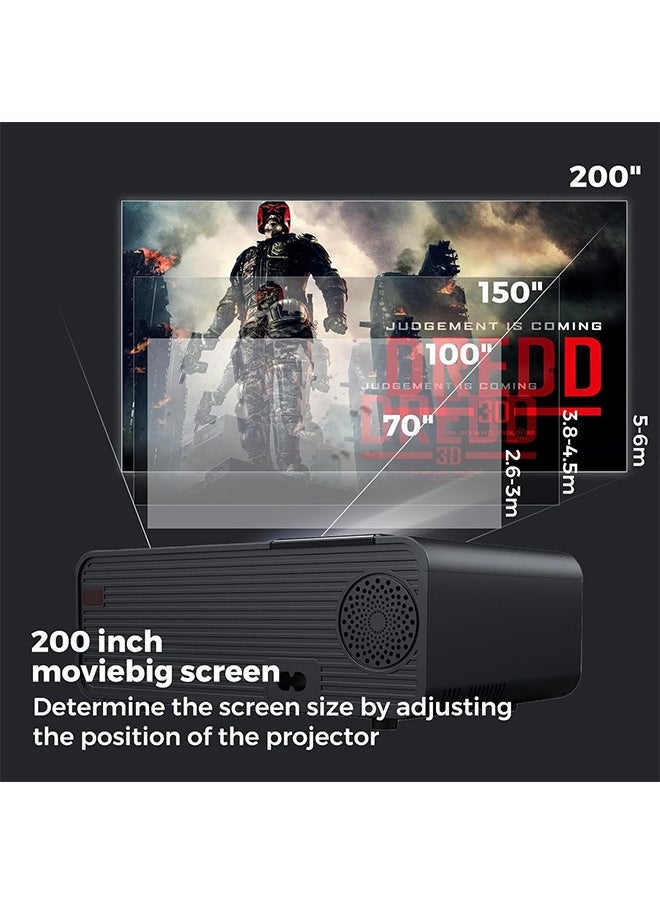 Bukela Mini Portable 4K Projector,1080P Projector 450 ANSI with 5G WIFI and Bluetooth 5.0, 200 '' outdoor and home theater movie projector, compatible with TV Stick/Phone/PS5/TV/Laptop/iOS,Android  - Image 5