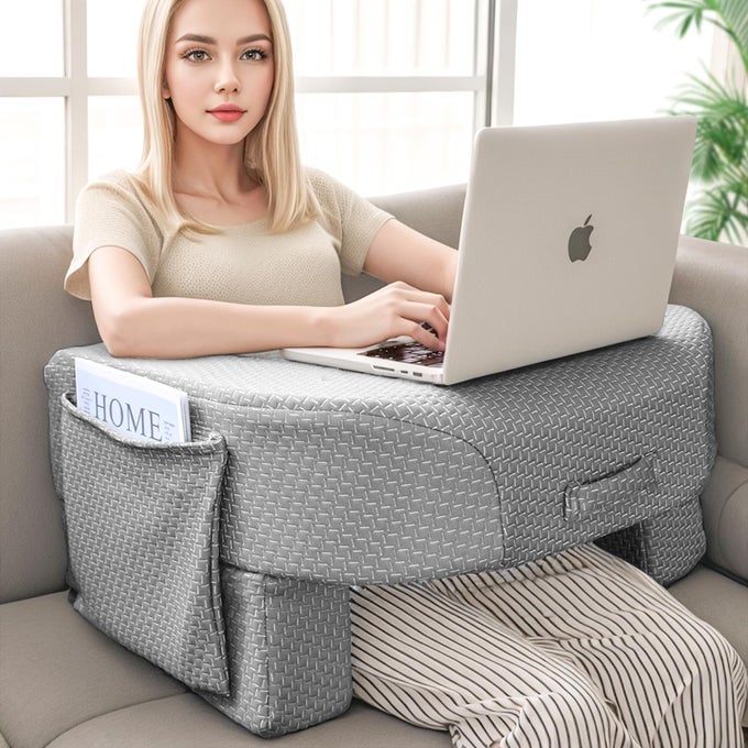 READING PILLOW FOR LAPTOP EXTRA LARGE ARMREST GAMING PILLOW FOR WORKING HIGHT ADJUSTABLE LAP DESK PILLOW FOR ADULT SITTING IN BED FLOOR SOFA