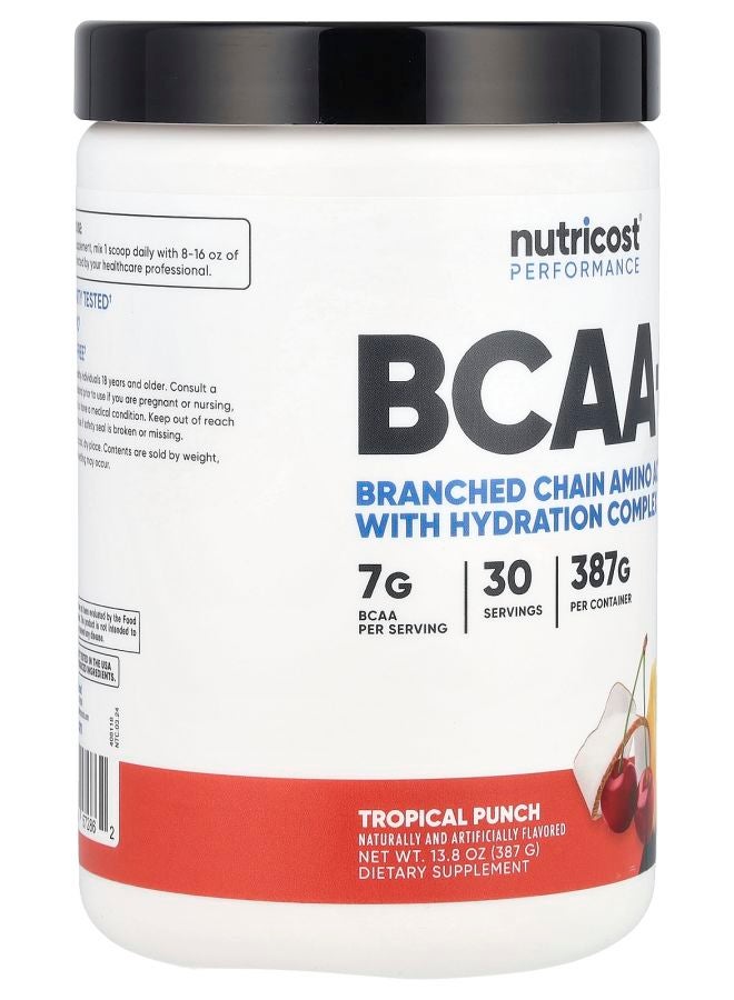 Nutricost Performance BCAA+ Tropical Punch 13.8 oz (387 g) - Image 2