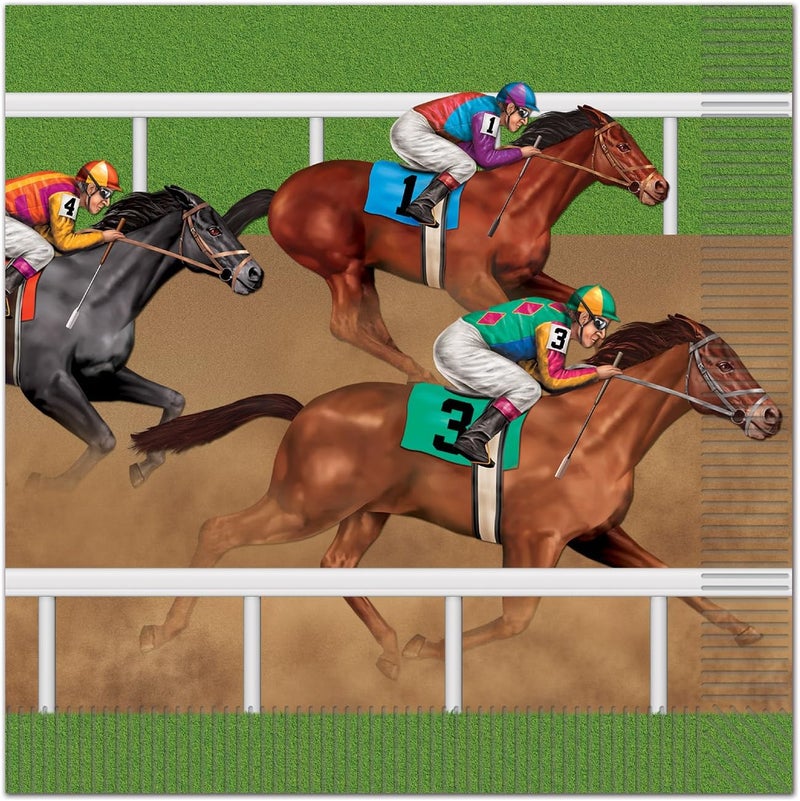 Beistle Horse Racing 9 Plates 16 and Napkins 16 Bundle - Image 3