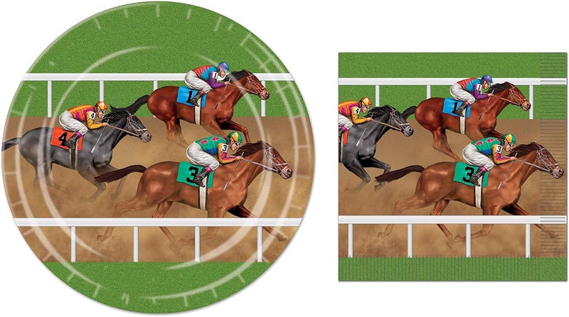 Beistle Horse Racing 9 Plates 16 and Napkins 16 Bundle - Image 1