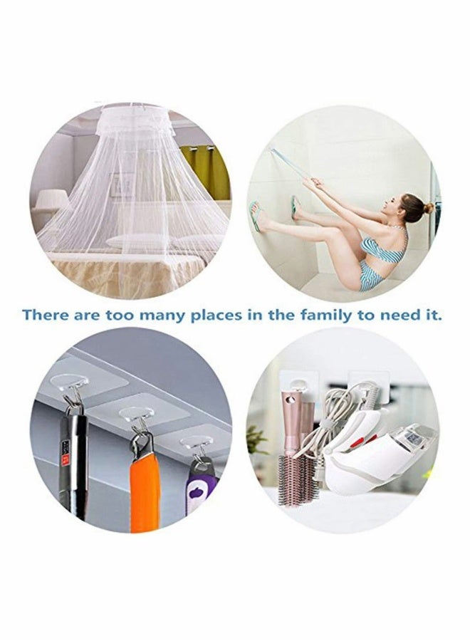 8 Pack Wall Hooks Self Adhesive Sticker Hanger Clear Reusable Seamless Hooks - Image 2