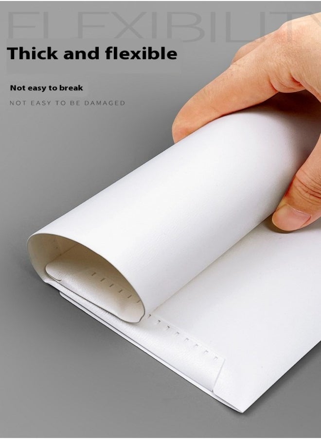 HUA JIE - A4 Plastic Snap Button File Folder – 2 Pack, White, Holds Up to 100 Sheets, Thickened & Durable, Water-Resistant for Secure Storage - Image 1