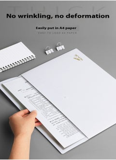 HUA JIE A4 Plastic Snap Button File Folder – 2 Pack, White, Holds Up to 100 Sheets, Thickened & Durable, Water-Resistant for Secure Storage  - Image 5
