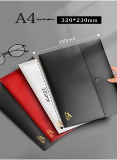 HUA JIE A4 Plastic Snap Button File Folder – 2 Pack, White, Holds Up to 100 Sheets, Thickened & Durable, Water-Resistant for Secure Storage  - Image 3