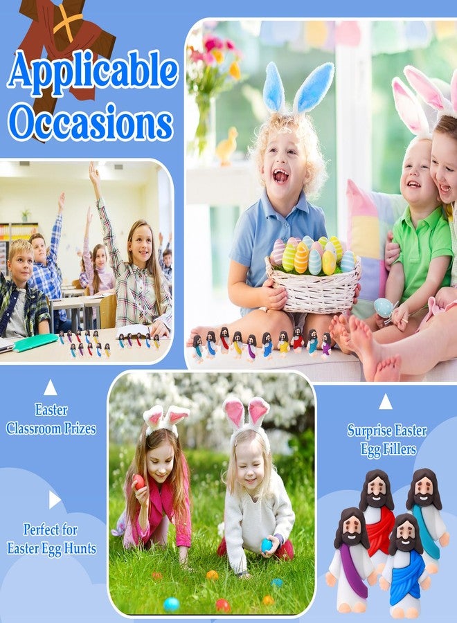 Bememo 50 Pcs Little Jesus Figures Jesus Toys Figurines to Hide and Seek Religious Party Favors for Church Sunday School Easter Egg Stuffers(Dazzling Colors) - Image 4
