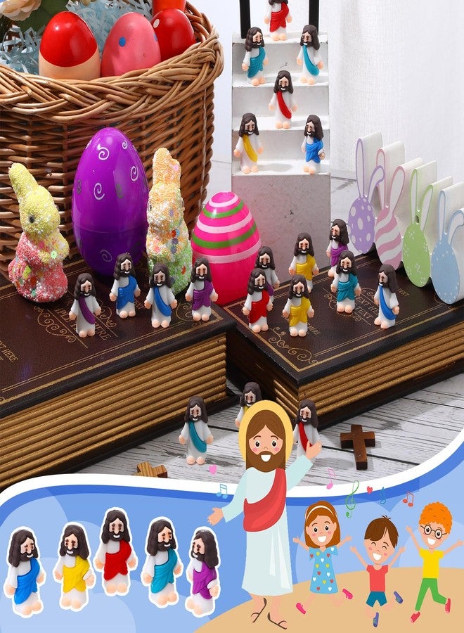 Bememo 50 Pcs Little Jesus Figures Jesus Toys Figurines to Hide and Seek Religious Party Favors for Church Sunday School Easter Egg Stuffers(Dazzling Colors) - Image 5