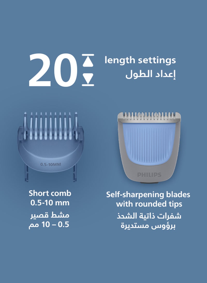 Philips Beard Trimmer BT3617/15 | 20 length settings 0.5–10 mm | Comb lifts hairs for an even trim | 100% washable | 60 min cordless | USB-A charging Black/ BT3617/15 - Image 4