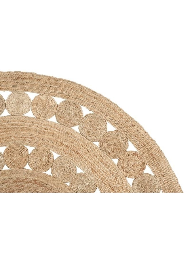 HANDPICKED FURNITURE Jute Wool And Cotton Beige Round Carpet Ultra Soft Area Carpets For Bed Room Living Room And Dining Room Anti-Slip Floor Carpets Easy To Clean Made In Turkey - Image 5