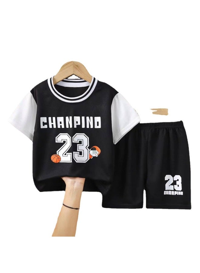 Song Feng Ya New Children's Basketball Clothes Sports Suit Girls' Quick-drying Boys' Summer Jersey Middle And Big Children Training Sports - Image 5
