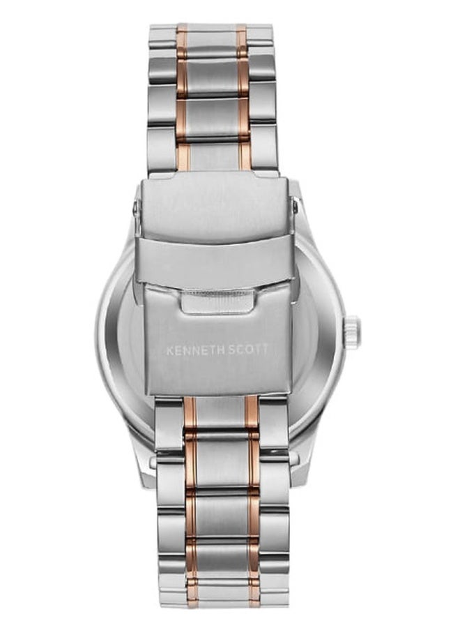 كينيث سكوت ساعة يد رجالية بعقارب وسوار من الستانلس ستيل بلون الذهب الوردي - Image 3