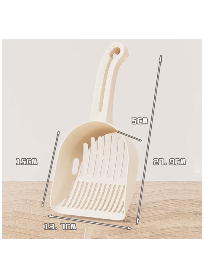 Cat Litter Shovel Portable Hanging Deep Cat Litter Scoop Shovel Beige  - Image 2