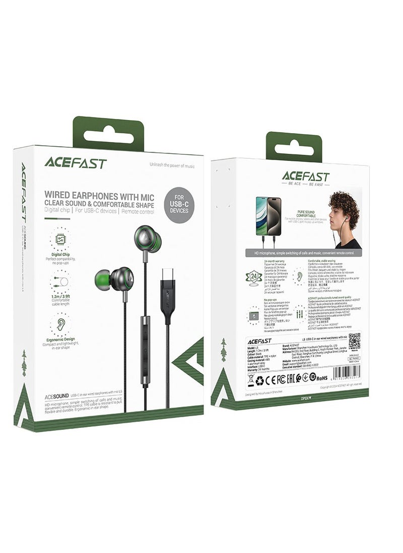 ACEFAST - ACEFAST L5 USB-C In-Ear Wired Earphones With Mic - Image 1
