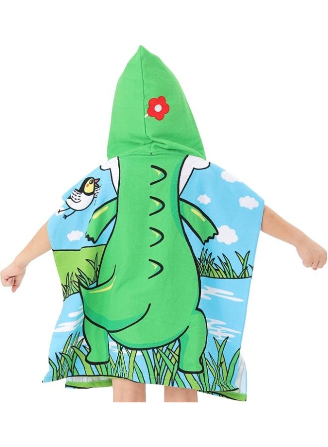 NovForth Kids Beach Towel for Boys Girls, Alligator Hooded Bath Towel Wrap, Toddler Pool Towel with Hood 24.00" x 24.00" Alligator - Image 3
