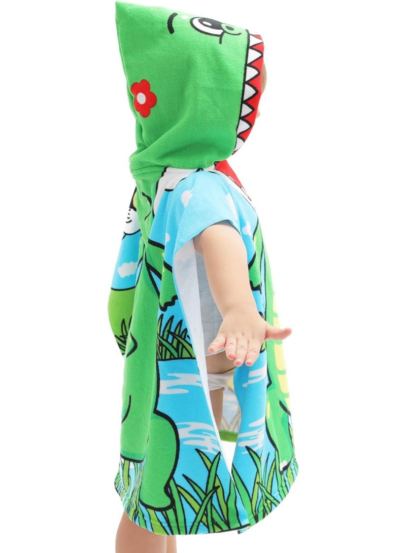 NovForth Kids Beach Towel for Boys Girls, Alligator Hooded Bath Towel Wrap, Toddler Pool Towel with Hood 24.00" x 24.00" Alligator - Image 5