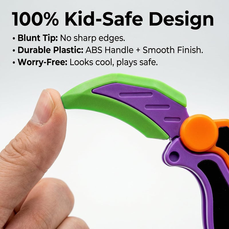 Dreamplay Fidget Gravity Karambit Knife, 2 Pcs 3D Printed Gravity Toys Fake Knife Perfect for Anxiety Stress Relief Autism and ADD - Image 3