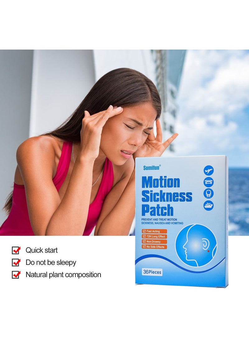 Sumifun Motion Sickness Patch Prevent And Treat Motion Sickness,Nausea And Vomiting Fast Acting 72h Long Effect Non Drowsy No Side Effects 36 pcs - Image 2