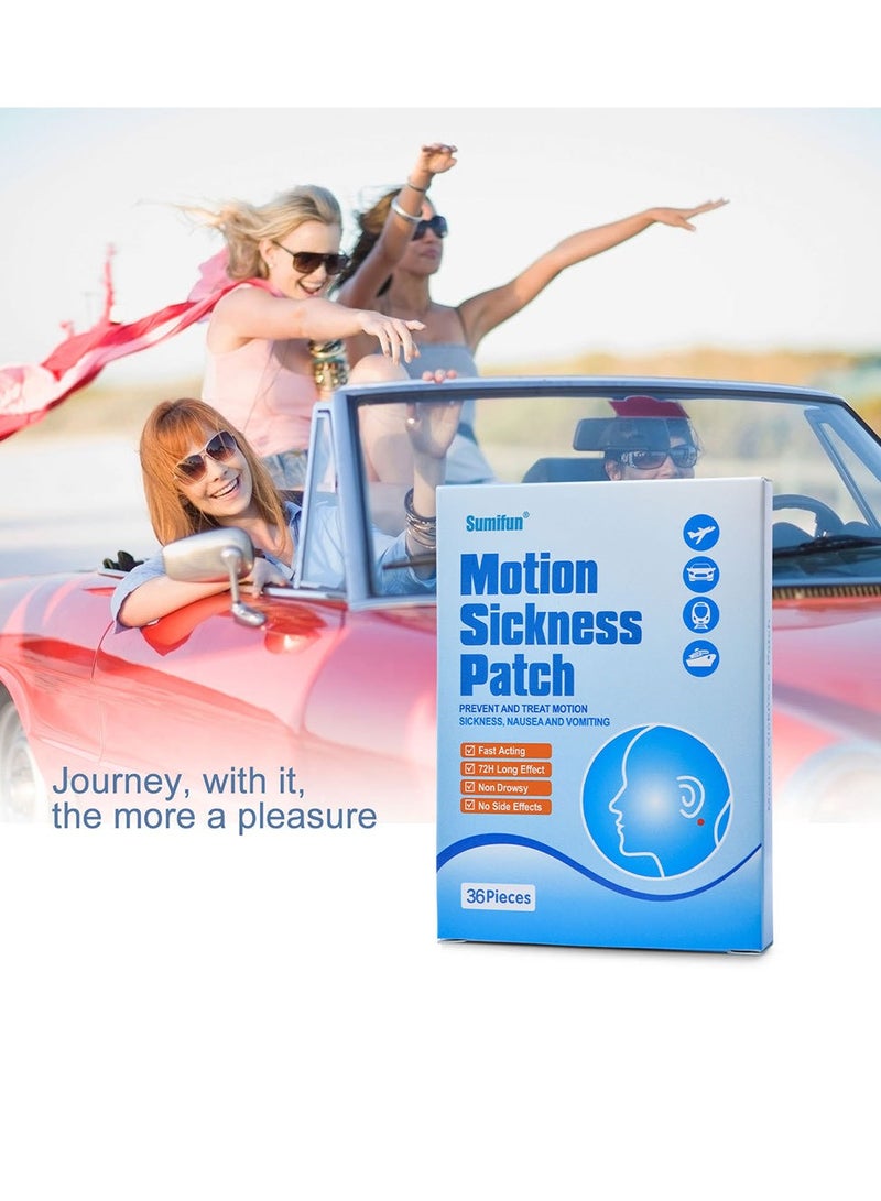 Sumifun Motion Sickness Patch Prevent And Treat Motion Sickness,Nausea And Vomiting Fast Acting 72h Long Effect Non Drowsy No Side Effects 36 pcs - Image 3